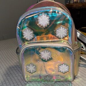 Disney Holographic Backpack with Floral Accents